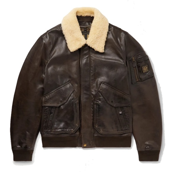 !SOLD! Belstaff Fur Collar Aviator Leather Jacket - Picture 2 of 15